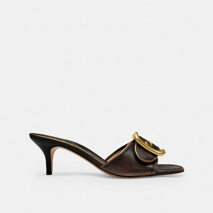 Margot Sandal With Oversized Buckle In Loved Leather