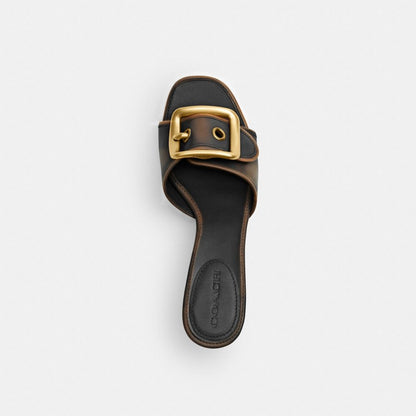 Margot Sandal With Oversized Buckle In Loved Leather