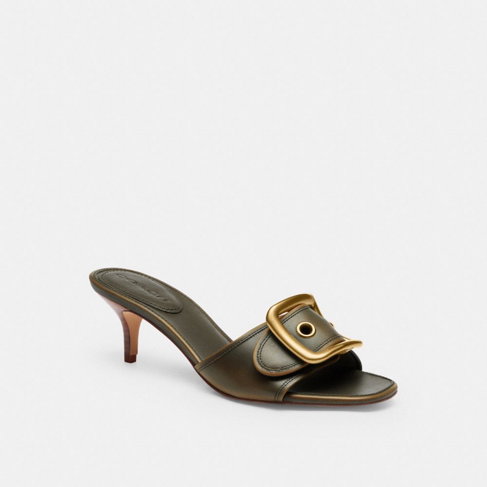 Margot Sandal With Oversized Buckle In Loved Leather