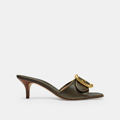 Margot Sandal With Oversized Buckle In Loved Leather