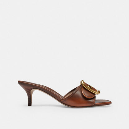 Margot Sandal With Oversized Buckle In Loved Leather