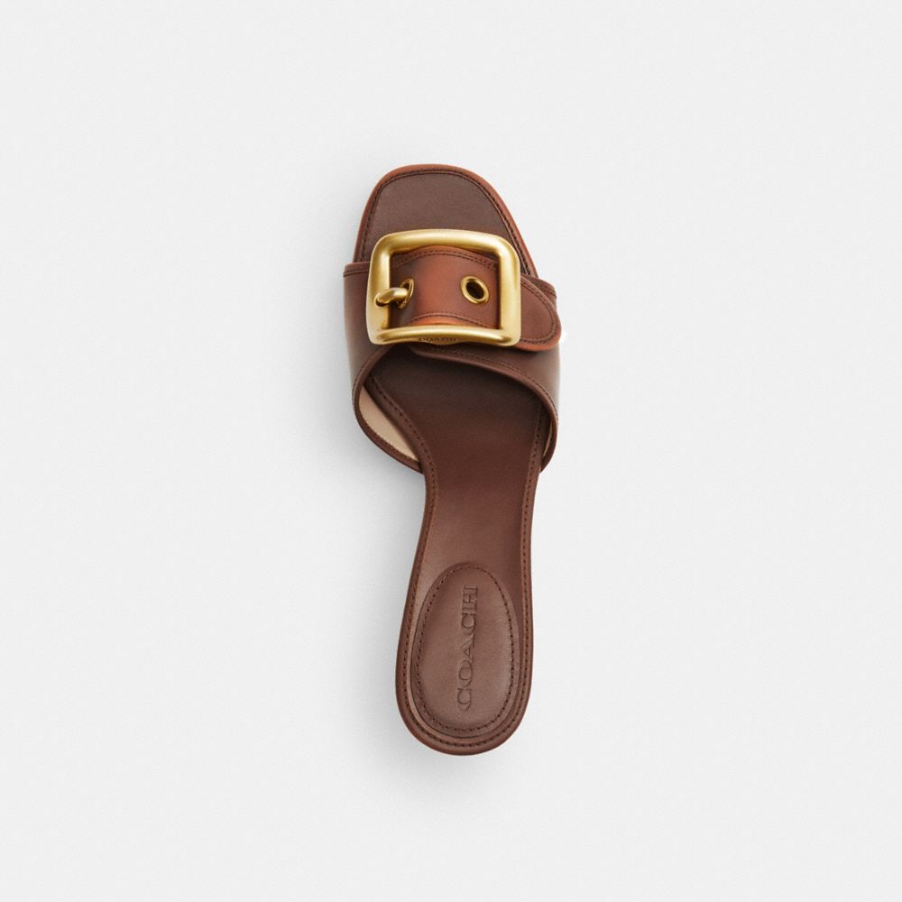 Margot Sandal With Oversized Buckle In Loved Leather
