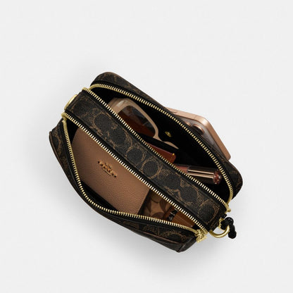 Carey Crossbody Bag In Loved Signature Canvas With Charms