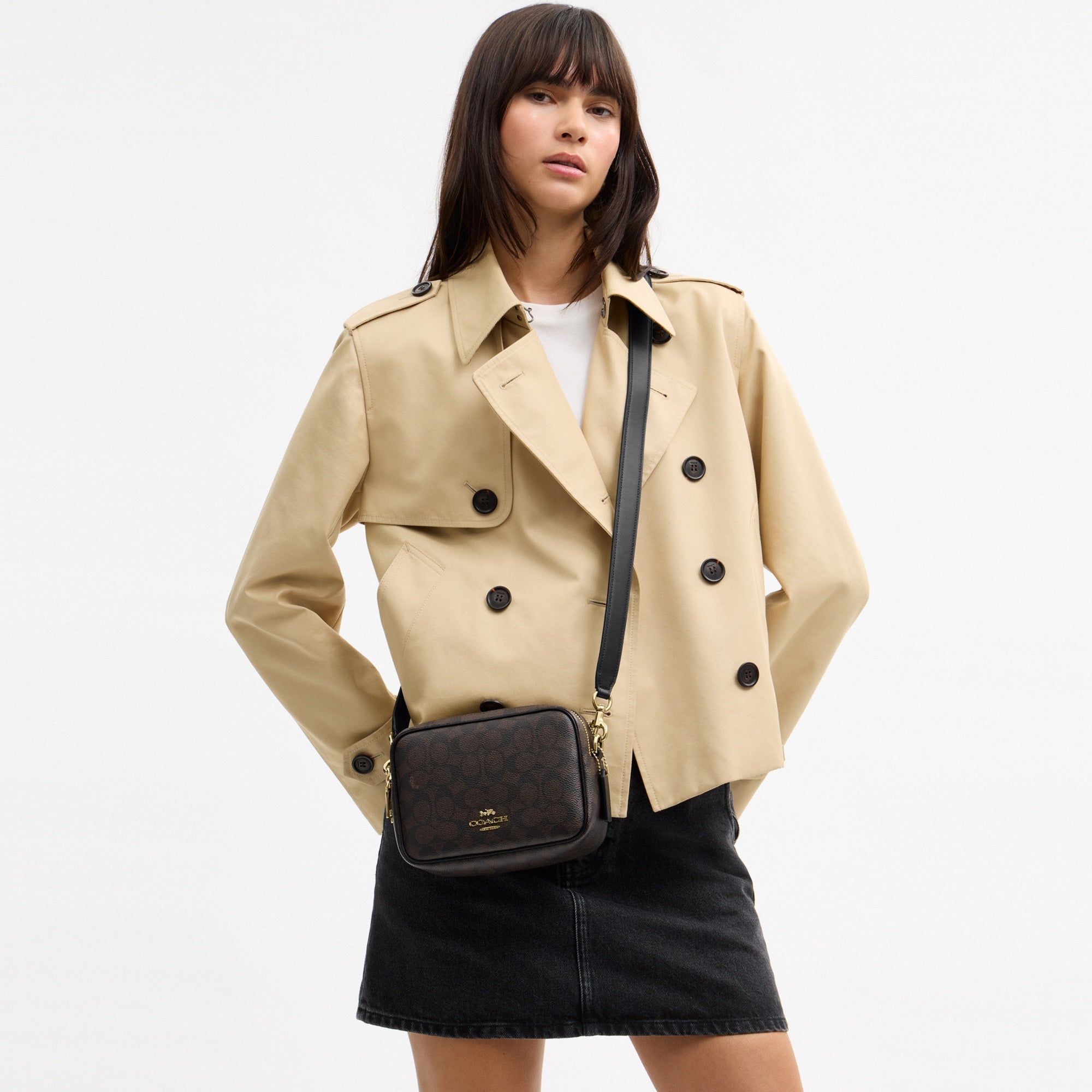 Mini Carey Crossbody Bag In Signature Canvas