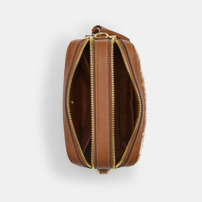 Mini Carey Crossbody Bag In Haircalf With Cow Print