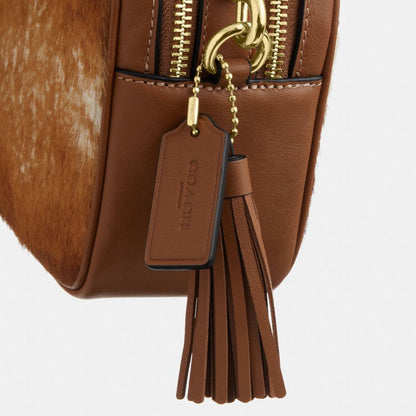 Mini Carey Crossbody Bag In Haircalf With Cow Print