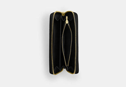 Long Zip Around Wallet With Quilting