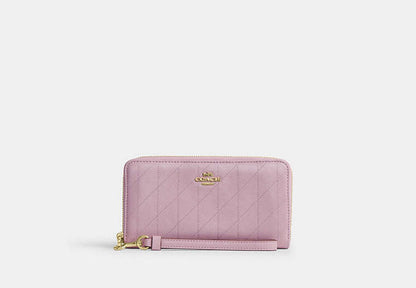 Long Zip Around Wallet With Quilting