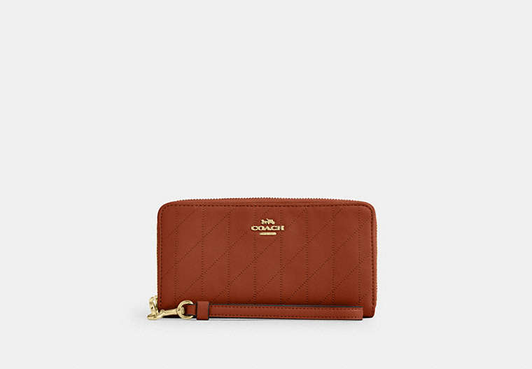 Long Zip Around Wallet With Quilting