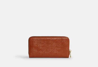Long Zip Around Wallet With Quilting