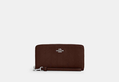 Long Zip Around Wallet With Quilting