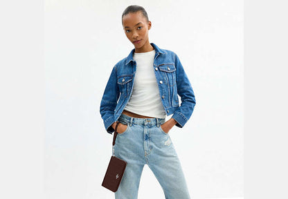 Long Zip Around Wallet With Quilting