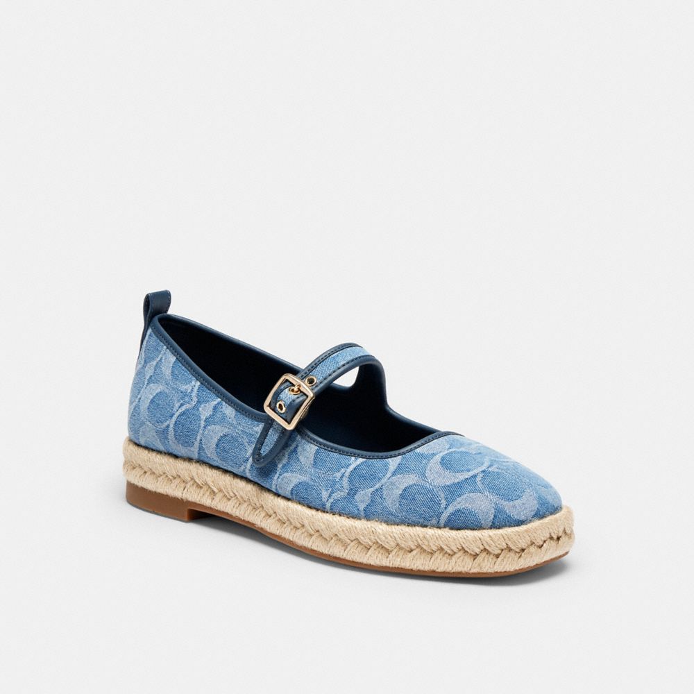 Mary Jane Espadrille In Signature Denim