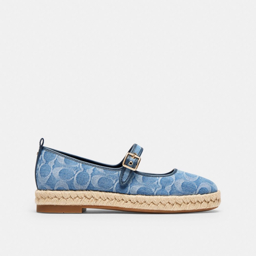 Mary Jane Espadrille In Signature Denim