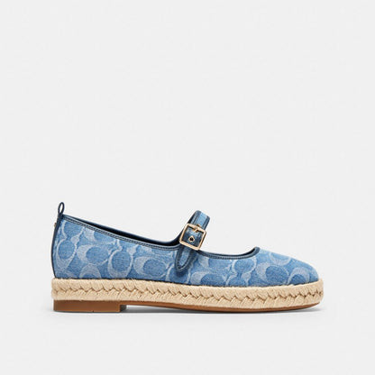 Mary Jane Espadrille In Signature Denim
