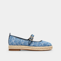 Mary Jane Espadrille In Signature Denim