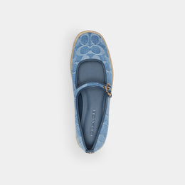 Mary Jane Espadrille In Signature Denim