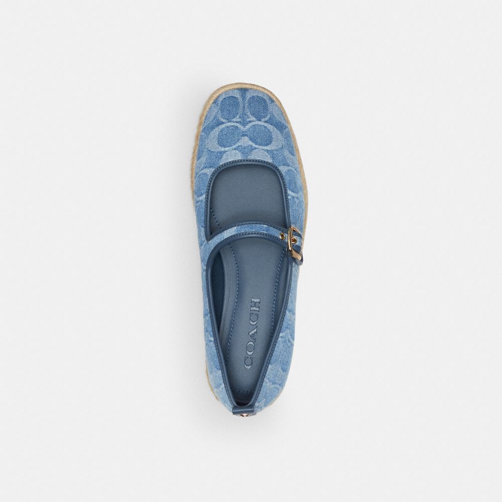 Mary Jane Espadrille In Signature Denim