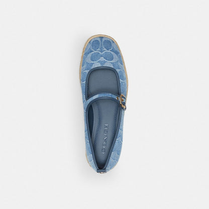 Mary Jane Espadrille In Signature Denim