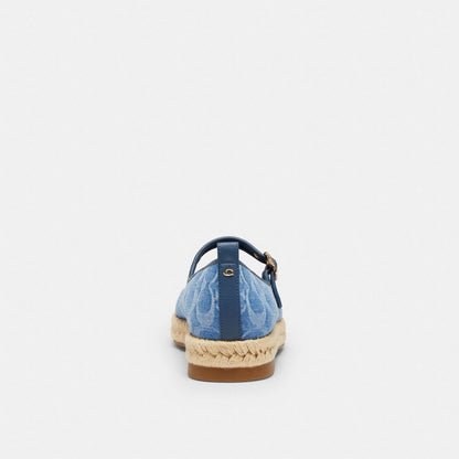 Mary Jane Espadrille In Signature Denim
