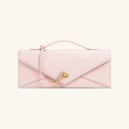 Celeste Envelope Top Handle Bag - Pink Croc