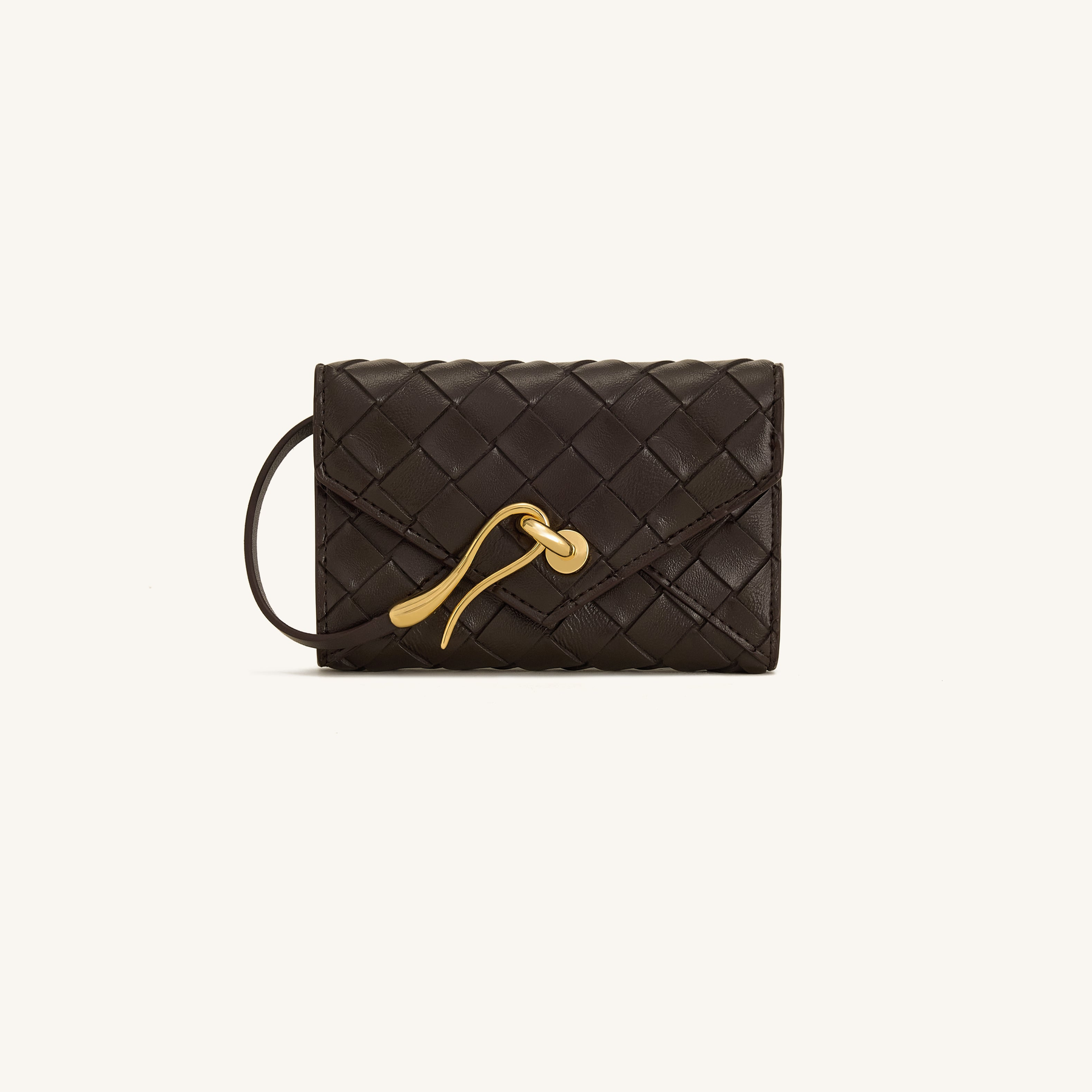 Celeste Woven Textured Envelope Wallet - Chocolate