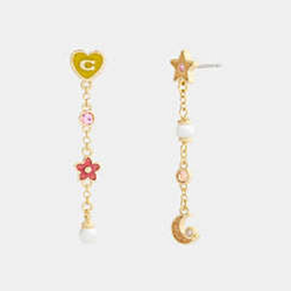 Celestial Stars And Hearts Linear Earrings