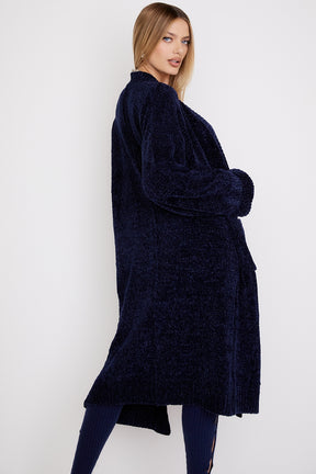Navy chenille slouchy cardigan