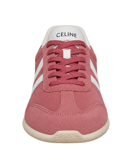CELINE Jogger Low lace-up sneaker with Triomphe in suede and calfskin