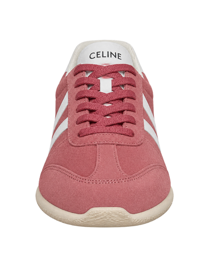 CELINE Jogger Low lace-up sneaker with Triomphe in suede and calfskin