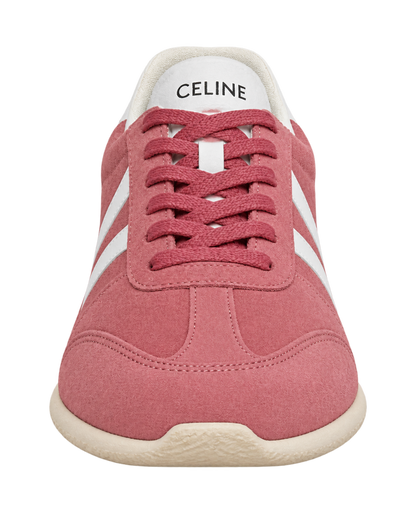 CELINE Jogger Low lace-up sneaker with Triomphe in suede and calfskin