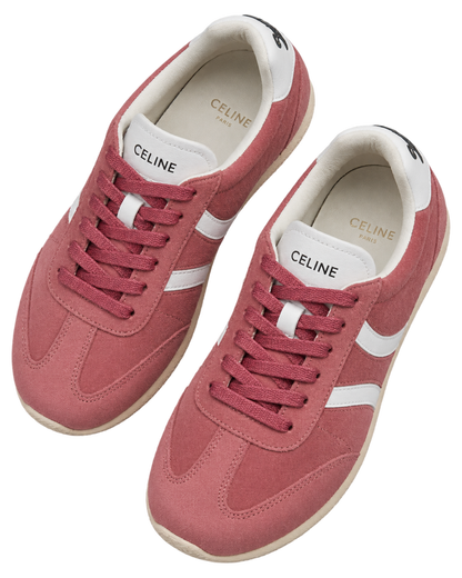 CELINE Jogger Low lace-up sneaker with Triomphe in suede and calfskin
