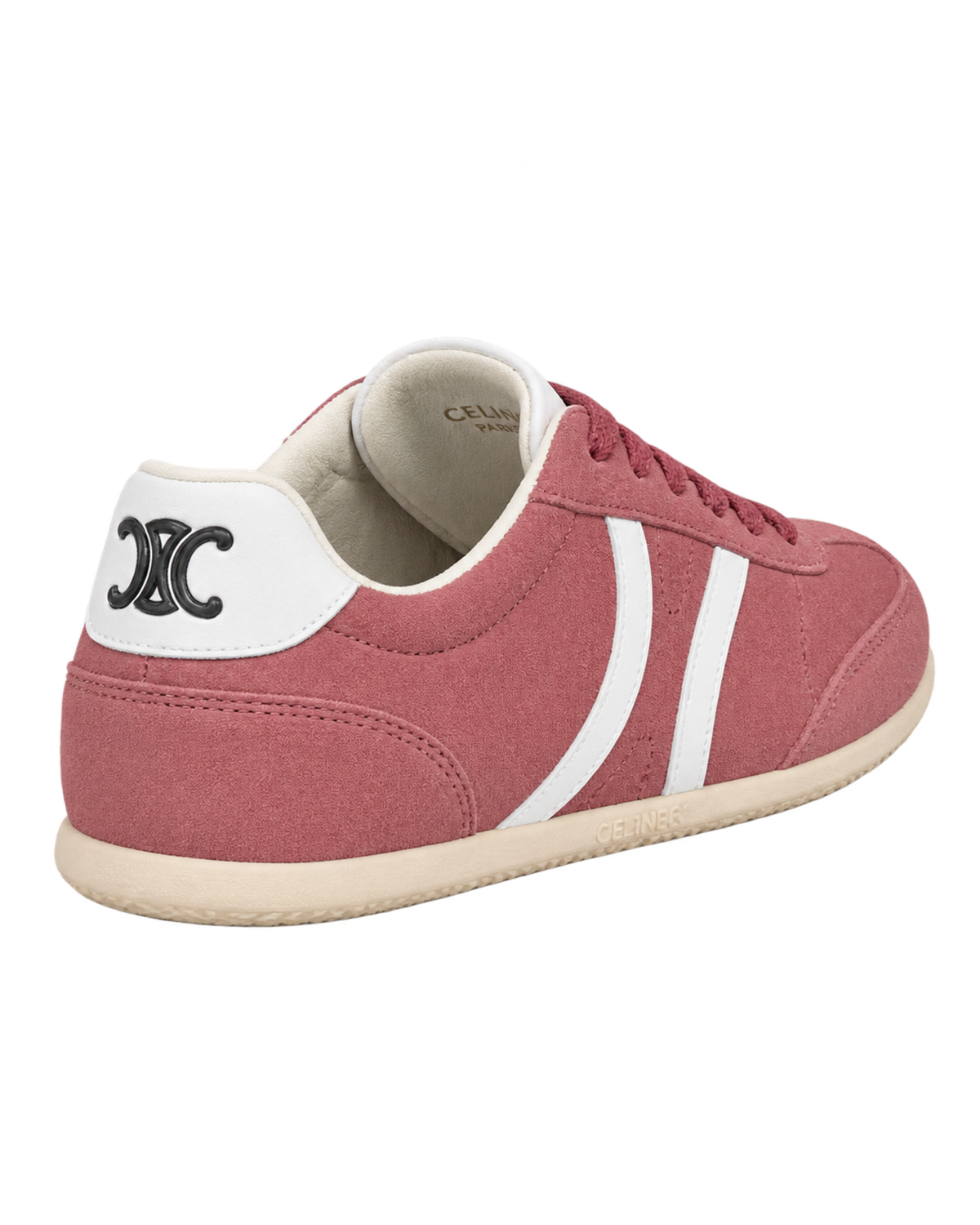 CELINE Jogger Low lace-up sneaker with Triomphe in suede and calfskin