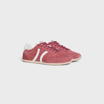 CELINE Jogger Low lace-up sneaker with Triomphe in suede and calfskin