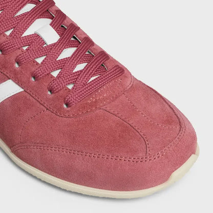 CELINE Jogger Low lace-up sneaker with Triomphe in suede and calfskin