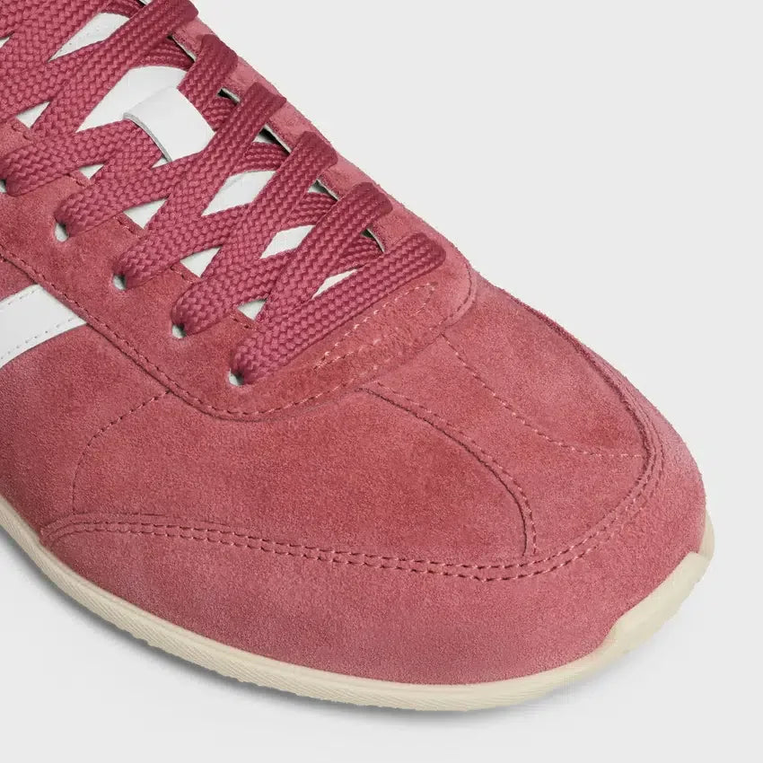 CELINE Jogger Low lace-up sneaker with Triomphe in suede and calfskin