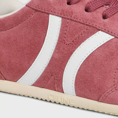 CELINE Jogger Low lace-up sneaker with Triomphe in suede and calfskin