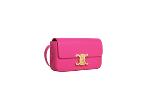 Celine Triomphe Shoulder Bag in Shiny Calfskin – Bright Pink