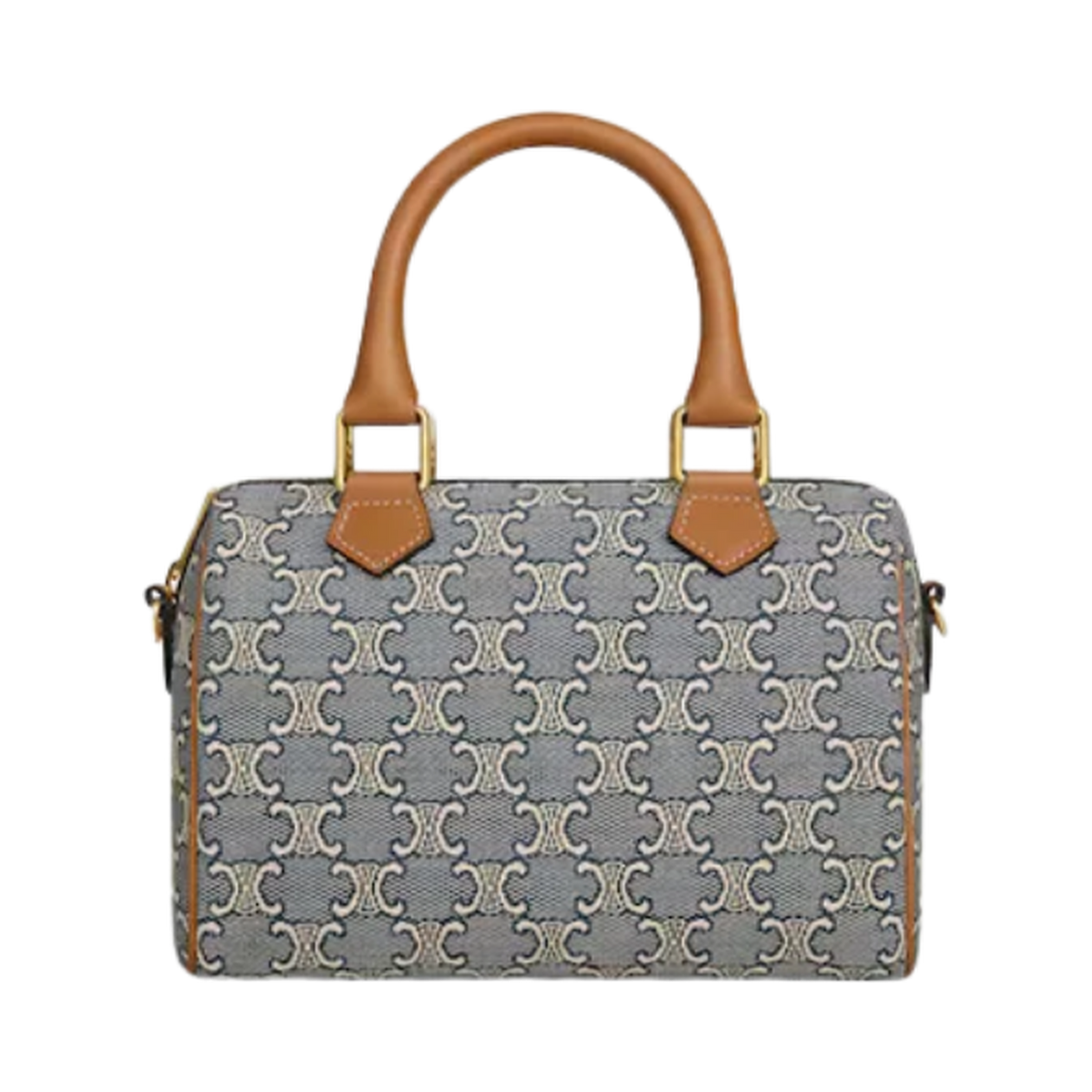 CELINE SMALL BOSTON IN TRIOMPHE JACQUARD AND CALFSKIN