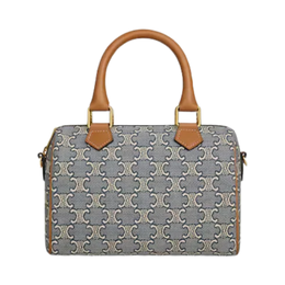 CELINE SMALL BOSTON IN TRIOMPHE JACQUARD AND CALFSKIN