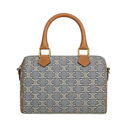 CELINE SMALL BOSTON IN TRIOMPHE JACQUARD AND CALFSKIN