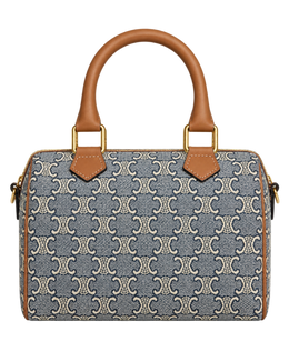 CELINE SMALL BOSTON IN TRIOMPHE JACQUARD AND CALFSKIN