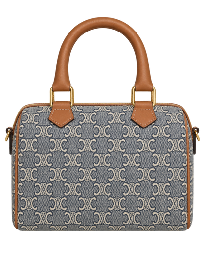 CELINE SMALL BOSTON IN TRIOMPHE JACQUARD AND CALFSKIN