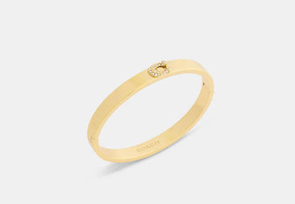 Pavé C Hinged Bangle
