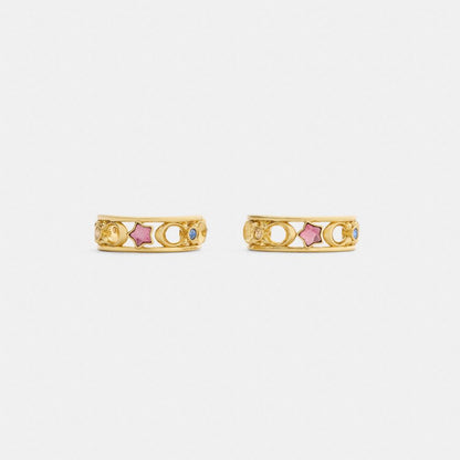 Stars And Hearts Hoop Earrings