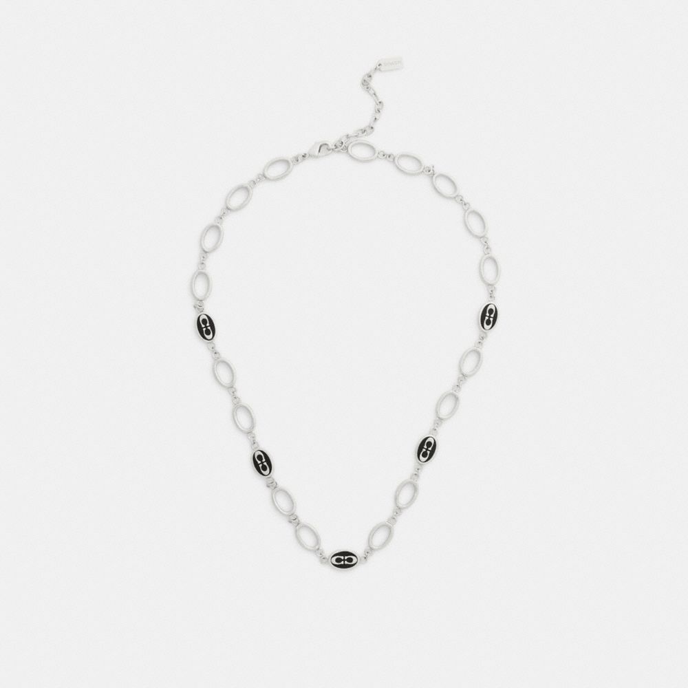 Signature Link Enamel Chain Necklace