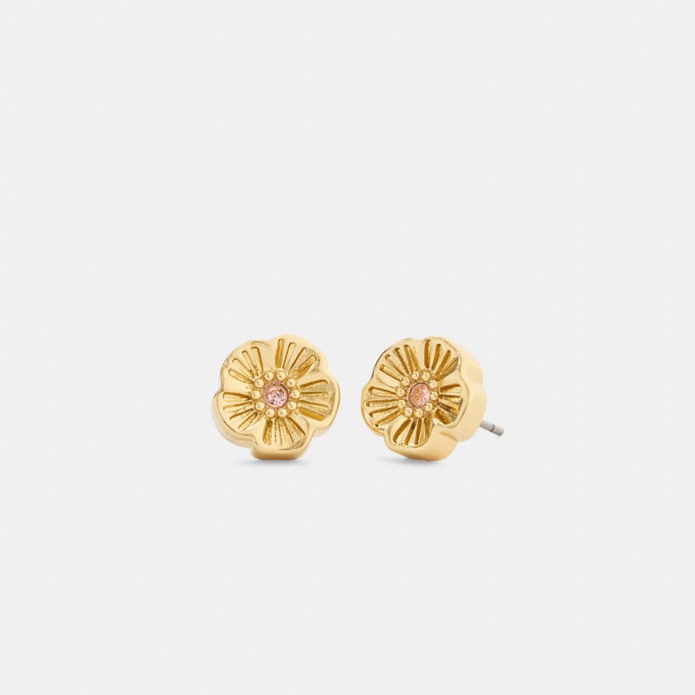 Enamel Tea Rose Earrings And Necklace Set