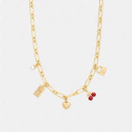 Cherry And Heart Charm Necklace