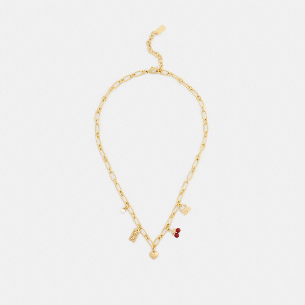 Cherry And Heart Charm Necklace