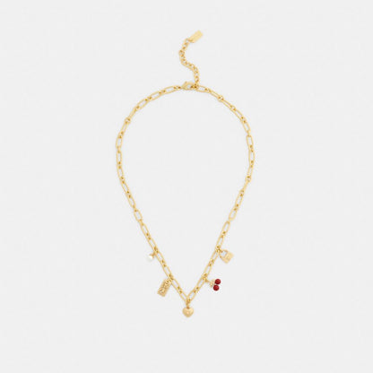 Cherry And Heart Charm Necklace